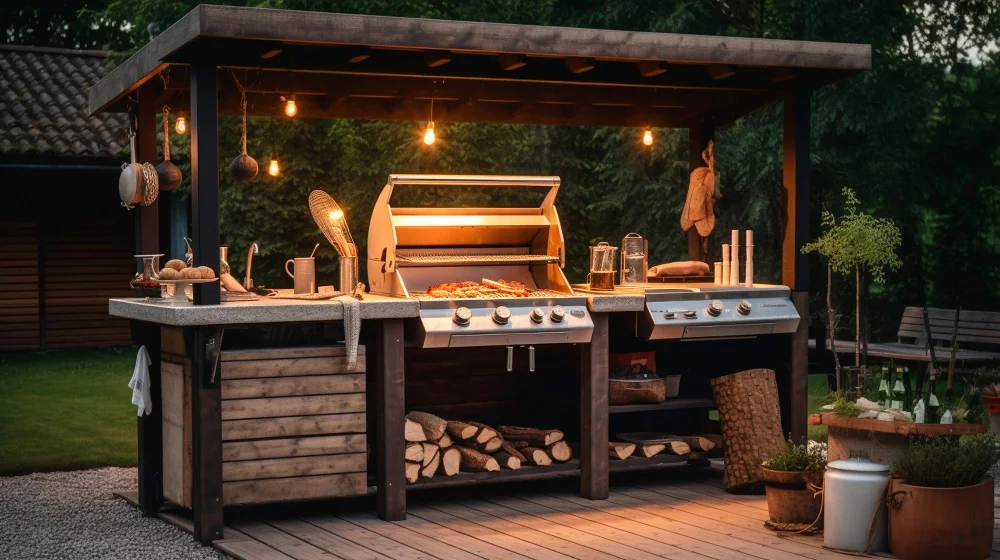 Heat Resistance for Outdoor Cooking Quartzite Outdoor Kitchen