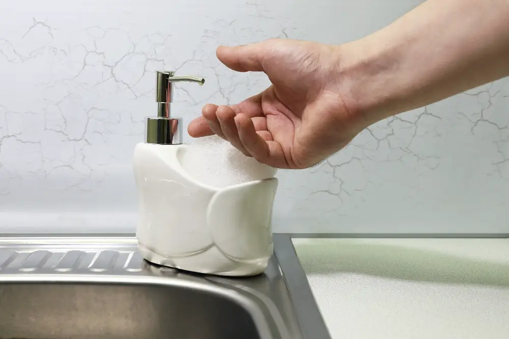 clogged nozzle soap dispenser kitchen sink