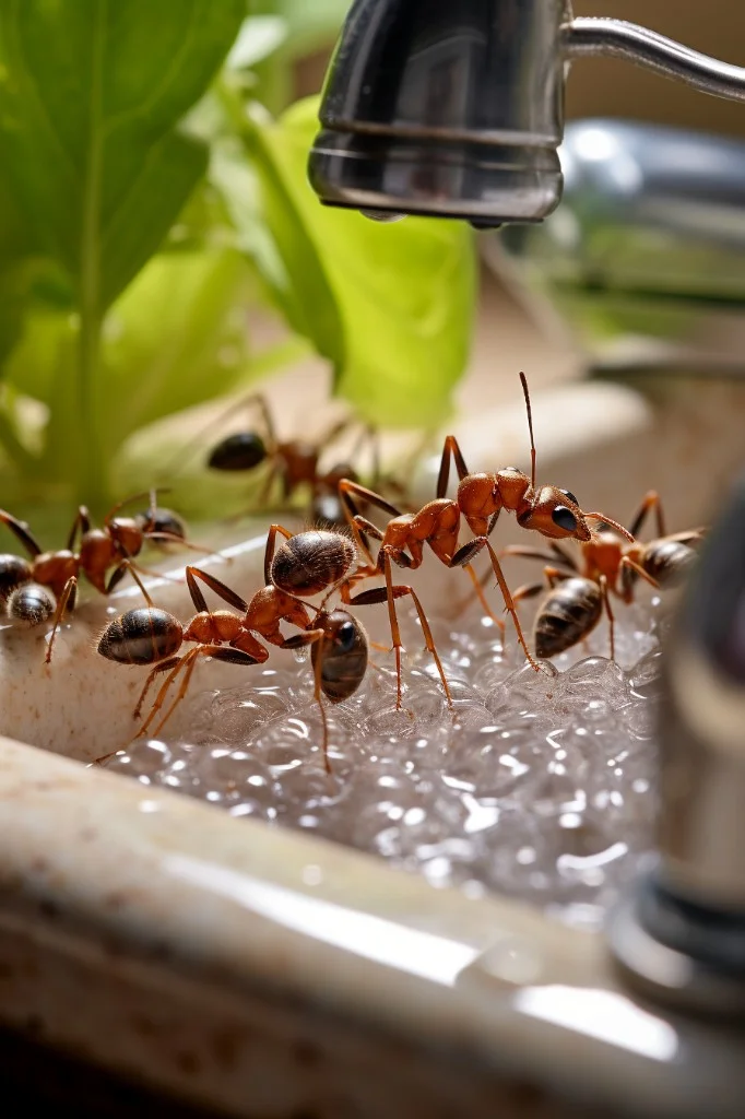 common ant species in kitchen sink