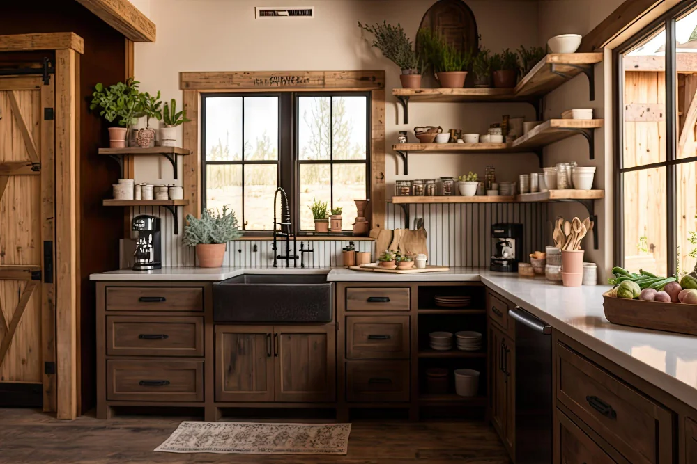 farmhouse sink black porcelain wood kitchen cabinet