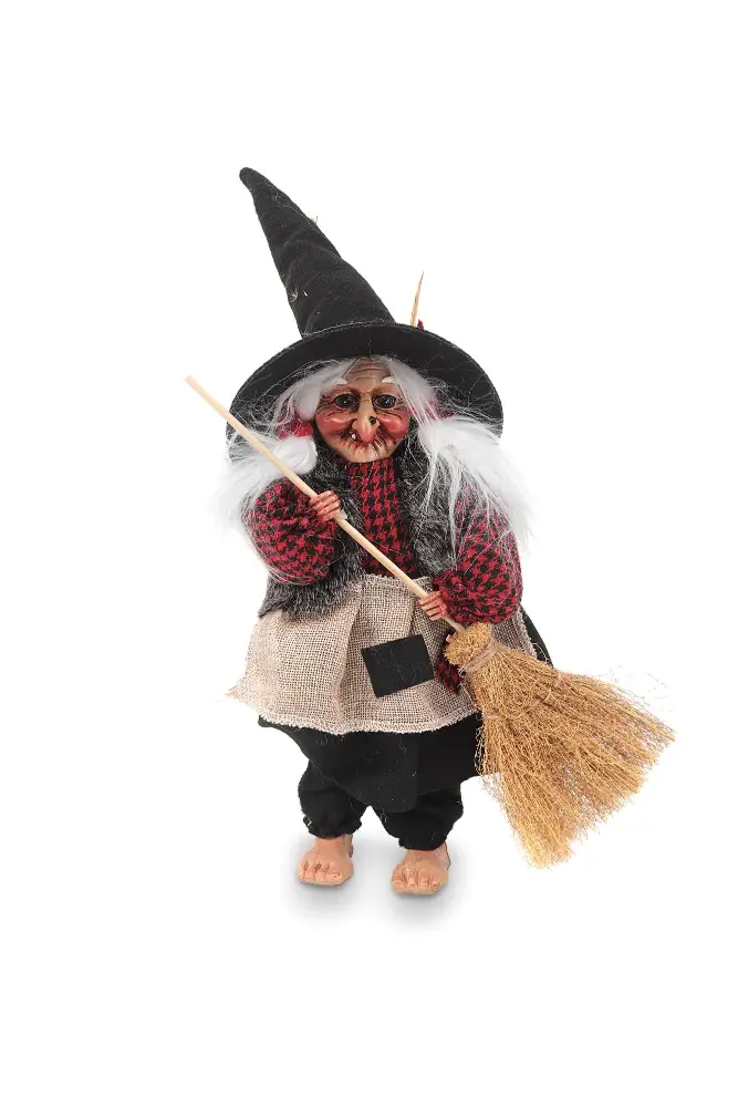 kitchen witch doll with broom stick
