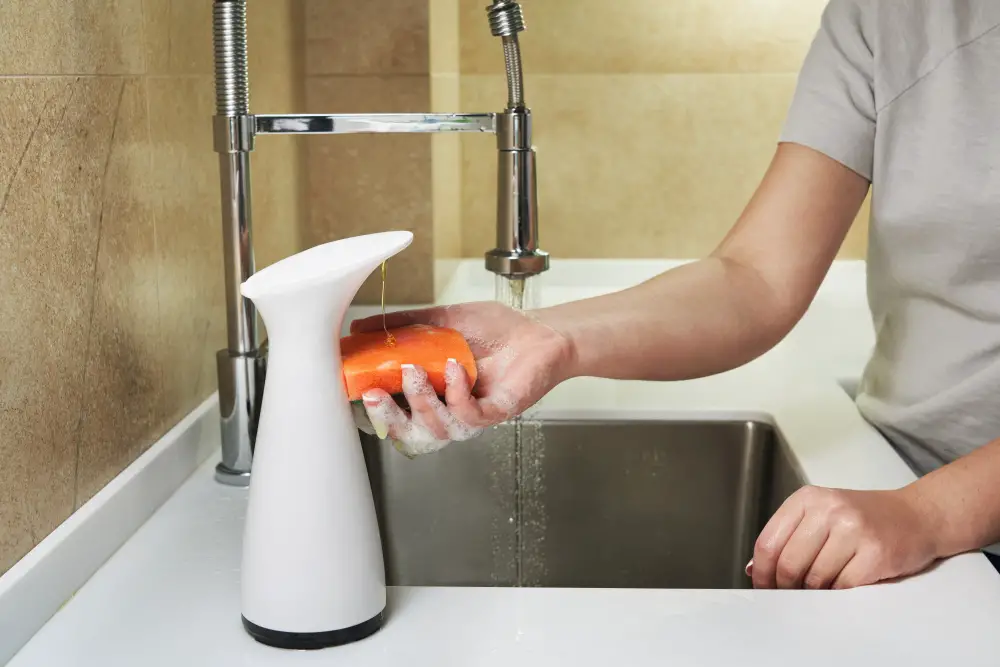 touchless dish soap dispenser sponge