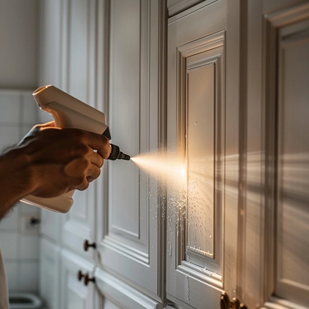 using spray cleaner
