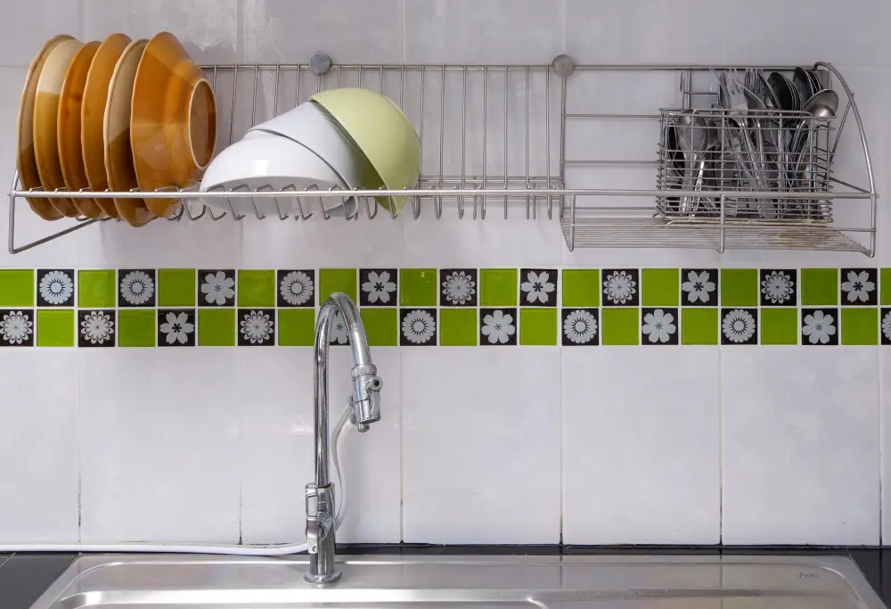  wall-mounted dish rack drainer corner kitchen sinl