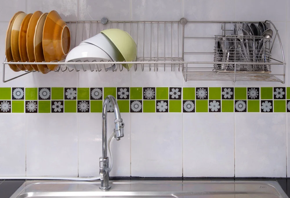 wall-mounted dish rack drainer corner kitchen sinl