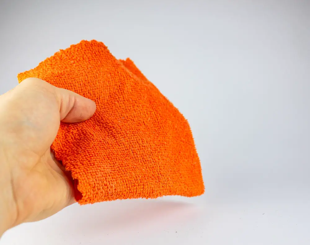 wiping with cleaning rag microfiber 