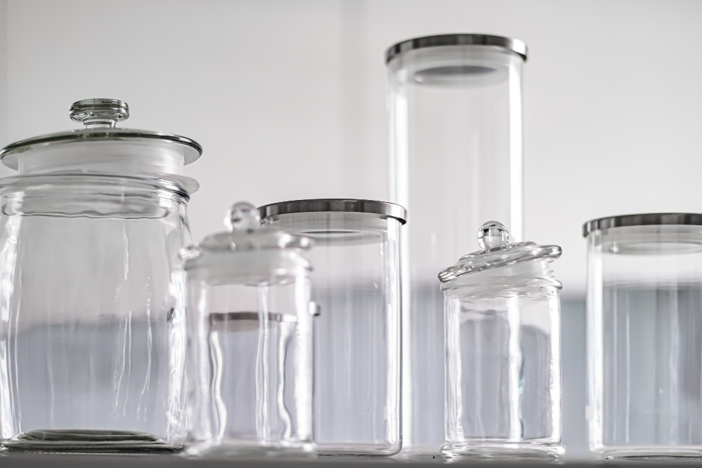 Apothecary jars empty cleaninga and maintenance food pantry storage