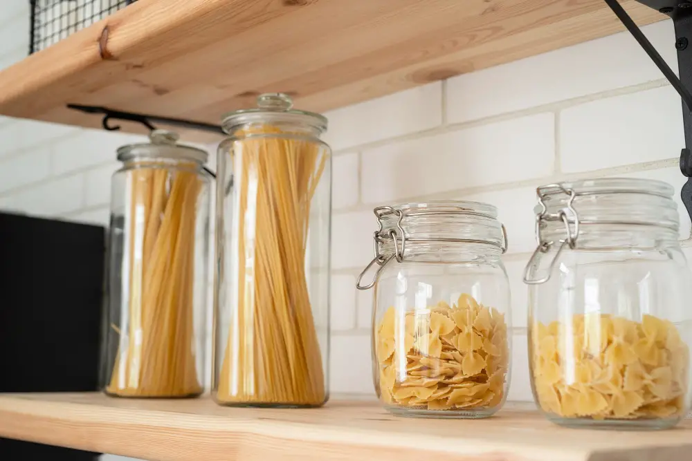 Apothecary jars for Pasta Storage Kitchen Pantry
