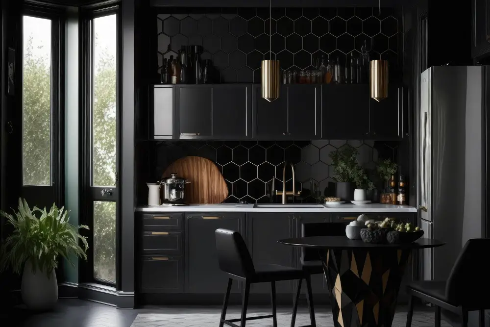 Black Dark Cabinets in Small Kitchens