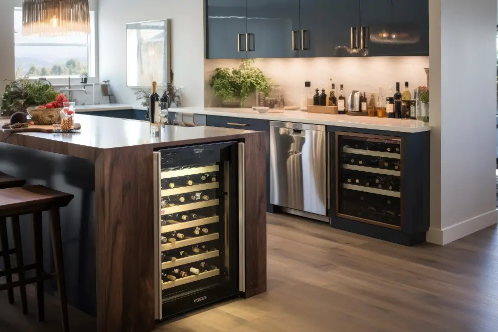 Built-In Wine Storage Under Kitchen Cabinet