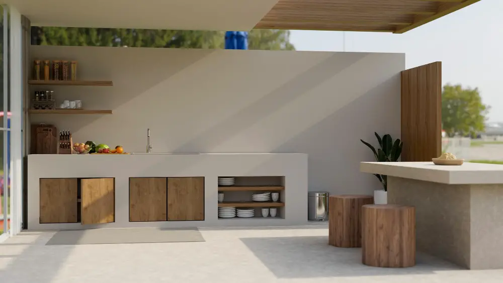 DIY Outdoor Kitchen Dimensions Wooden Cabinet Doors Chairs