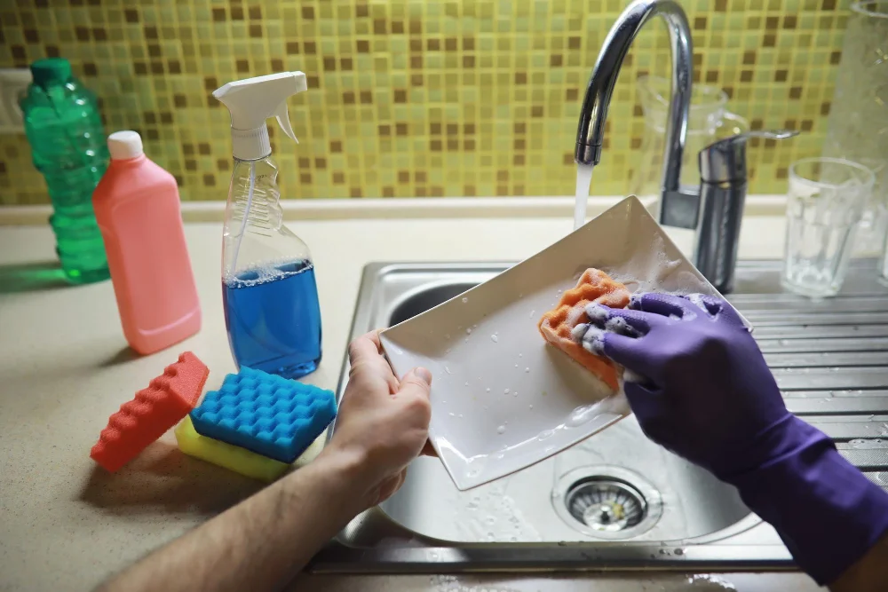 Dish Cleaning Tools Materials Kitchen Sink