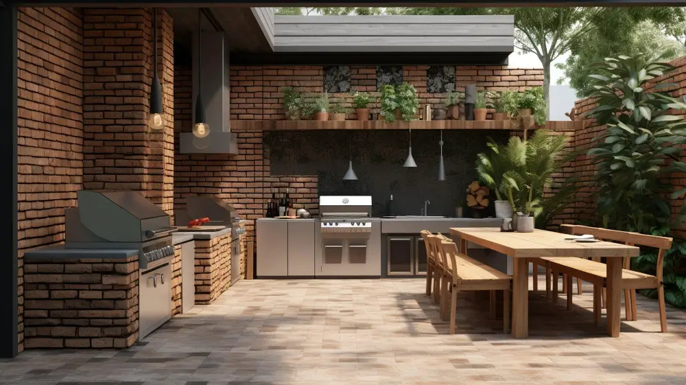 Finishing Touches and Decoration Brick Outdoor Kitchen