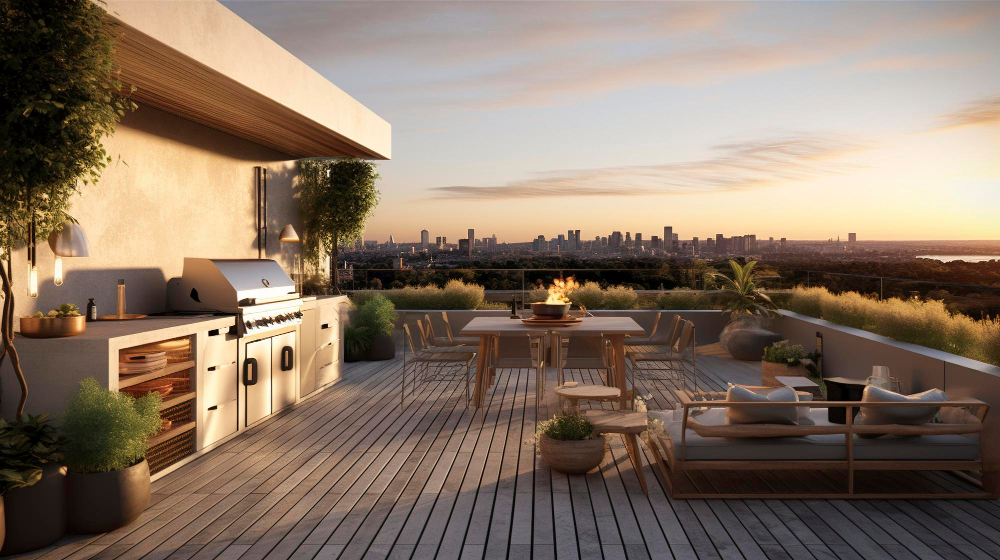 Functional Layout Outdoor Kitchen Deck