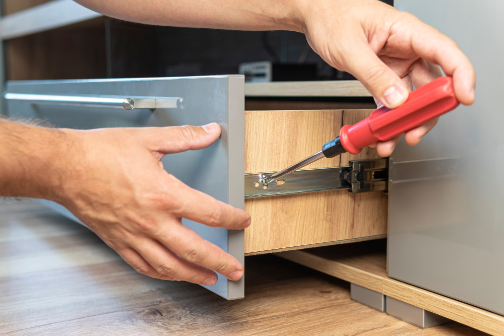 Locating the Adjustment Screws Kitchen Cabinet Drawers