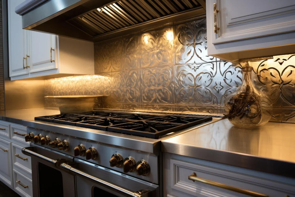 Metal Backsplash Kitchen