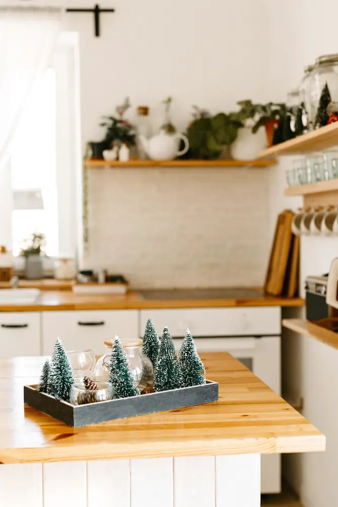 Mini Christmas Village Kitchen Table Decor