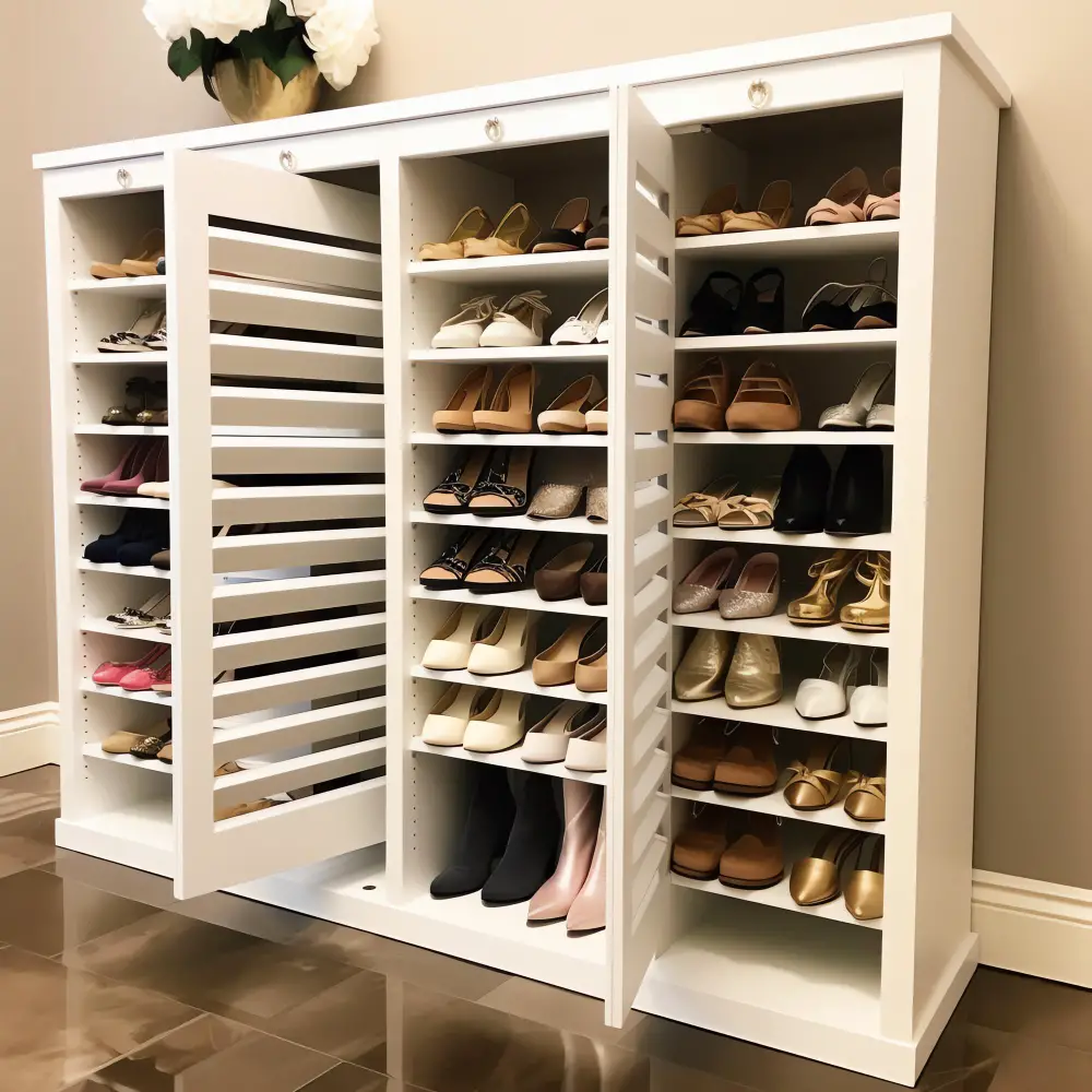Use Stackable Shoe Racks or Storage Boxes