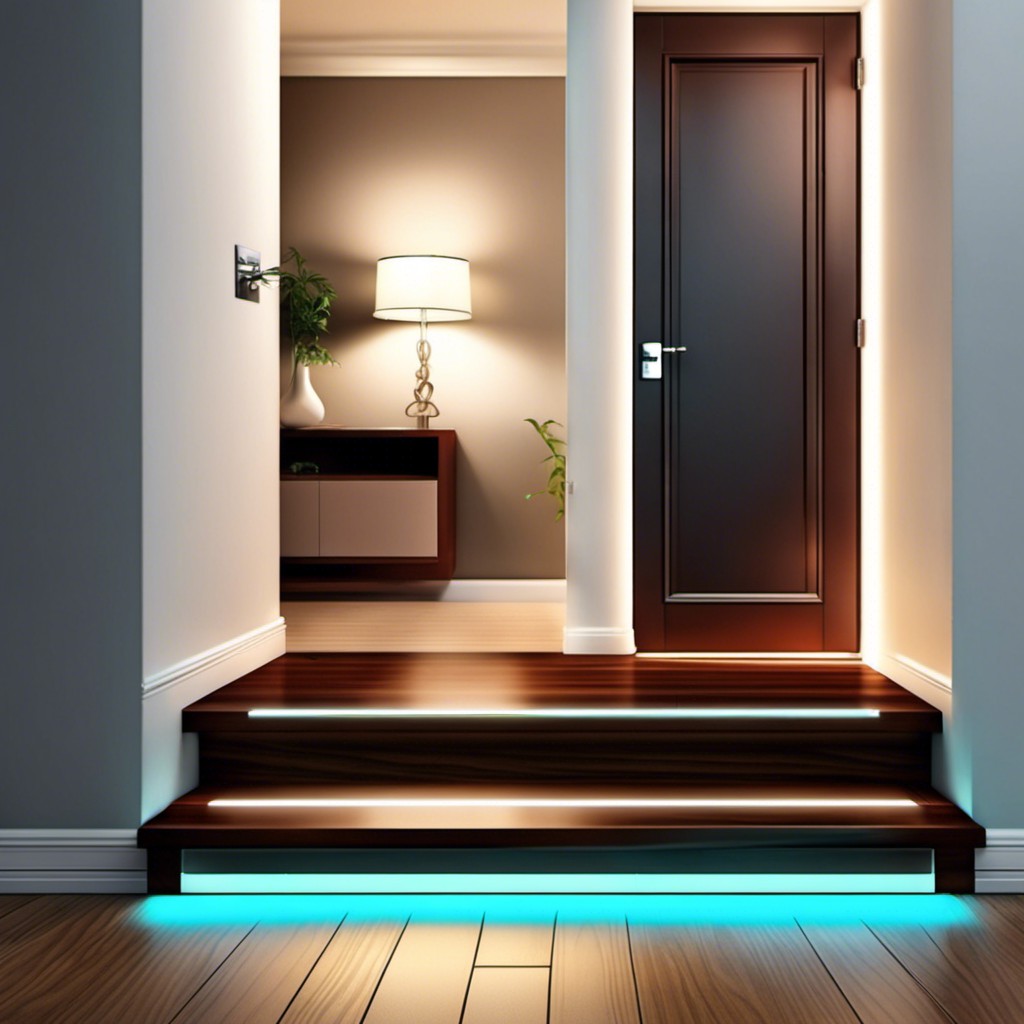 a step with led lights