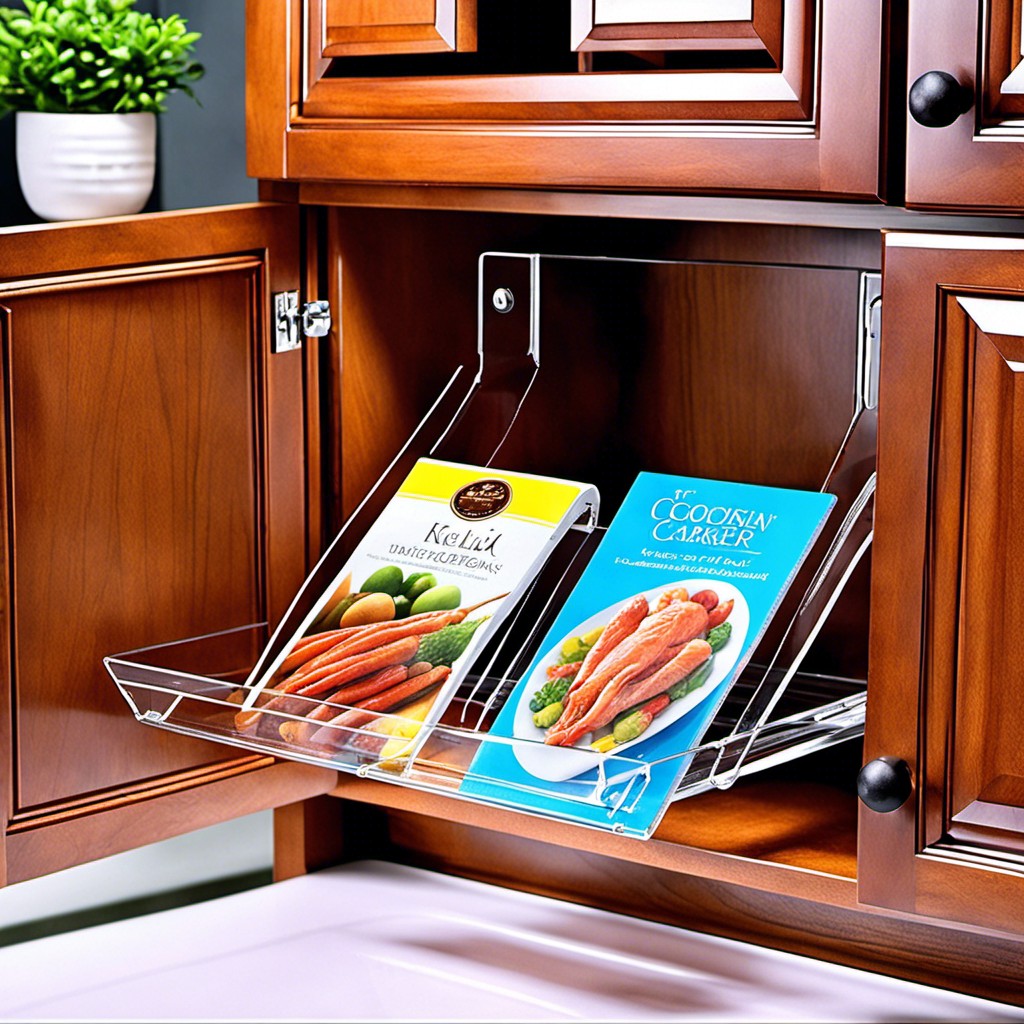 acrylic cookbook shelf