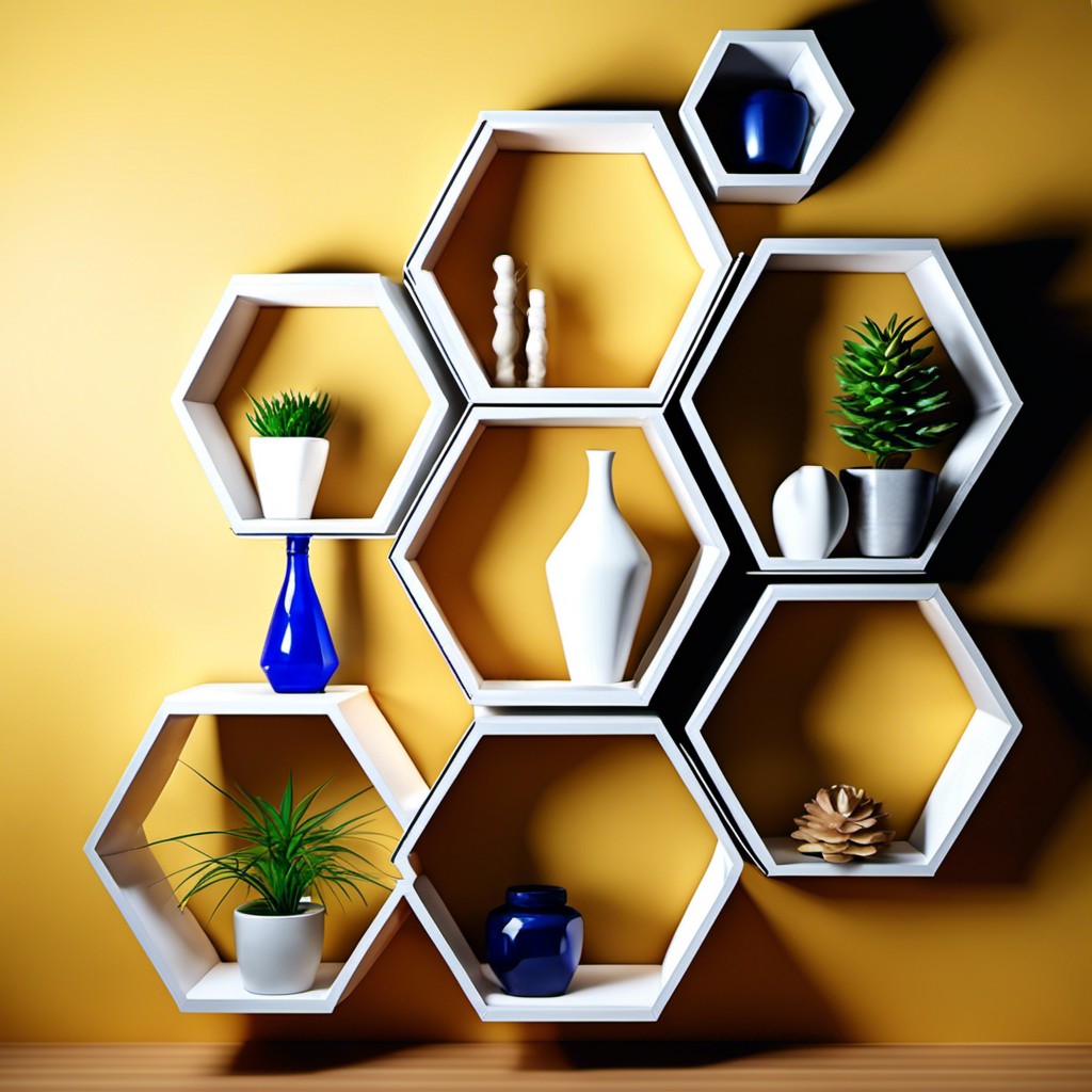 adjustable diy hexagon shelves
