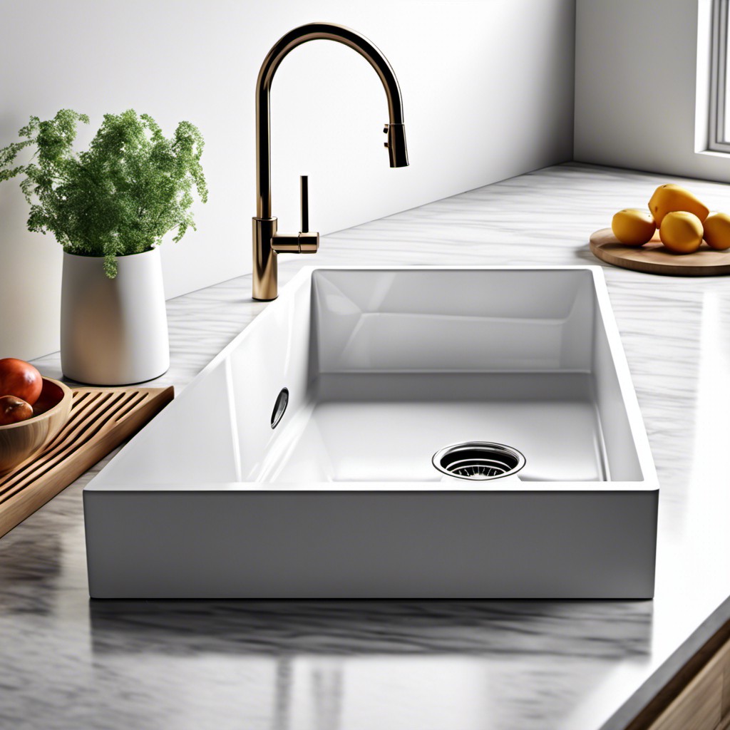 angular geometric white sink design