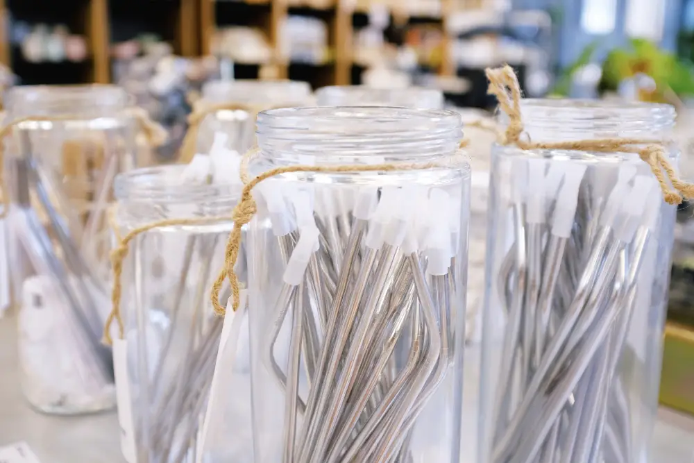 apothecary jars reusable stainless straw storage