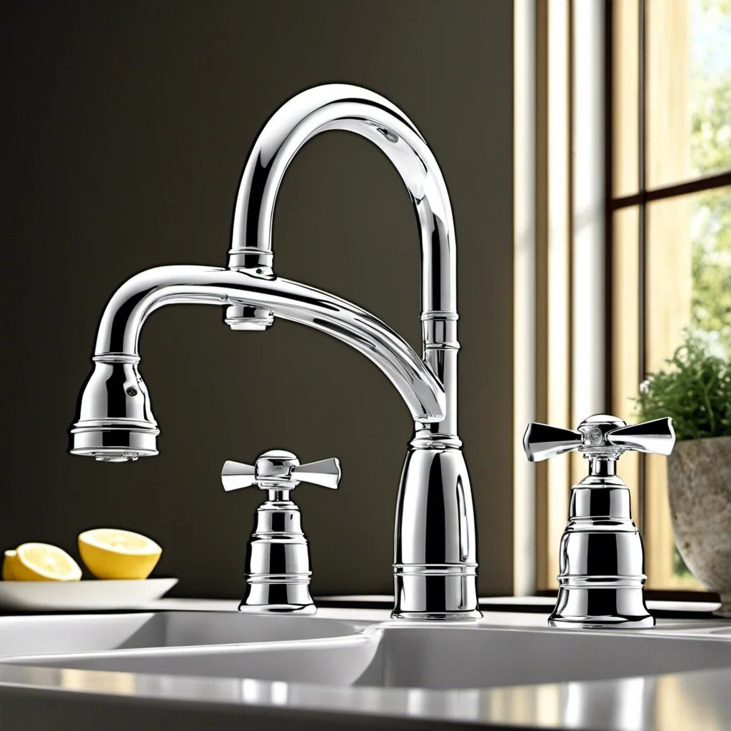 art deco inspired chrome kitchen faucet