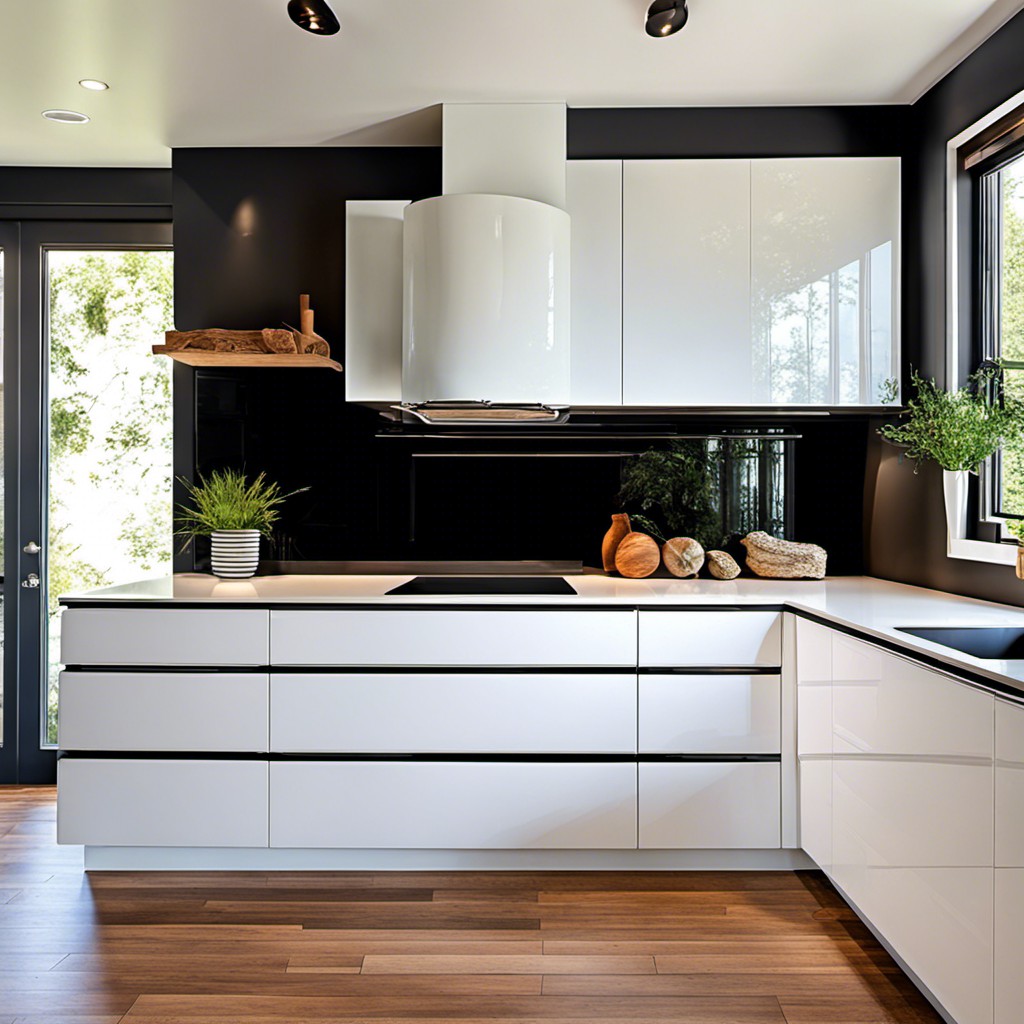 back painted black glass backsplash