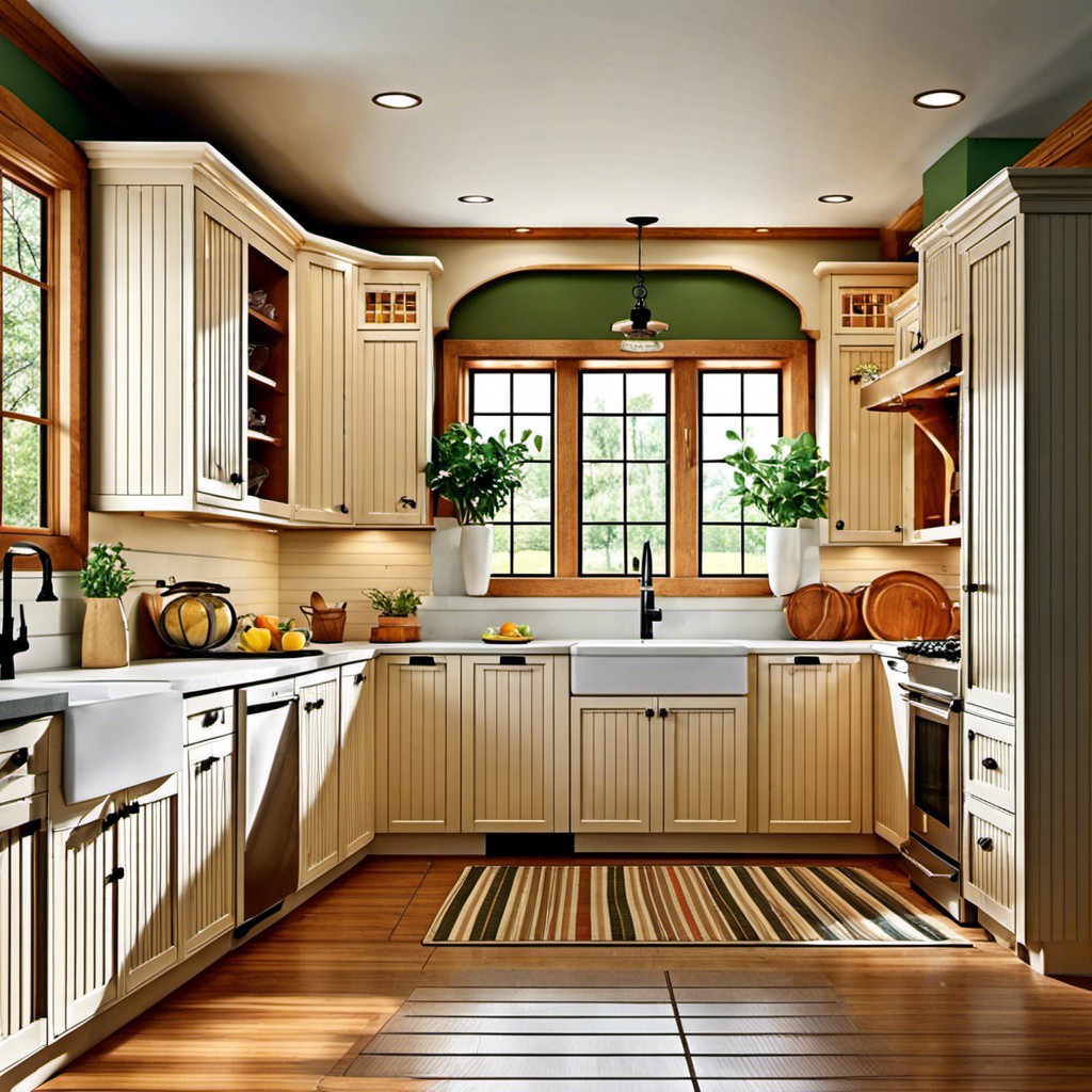 beadboard cabinets for a country look