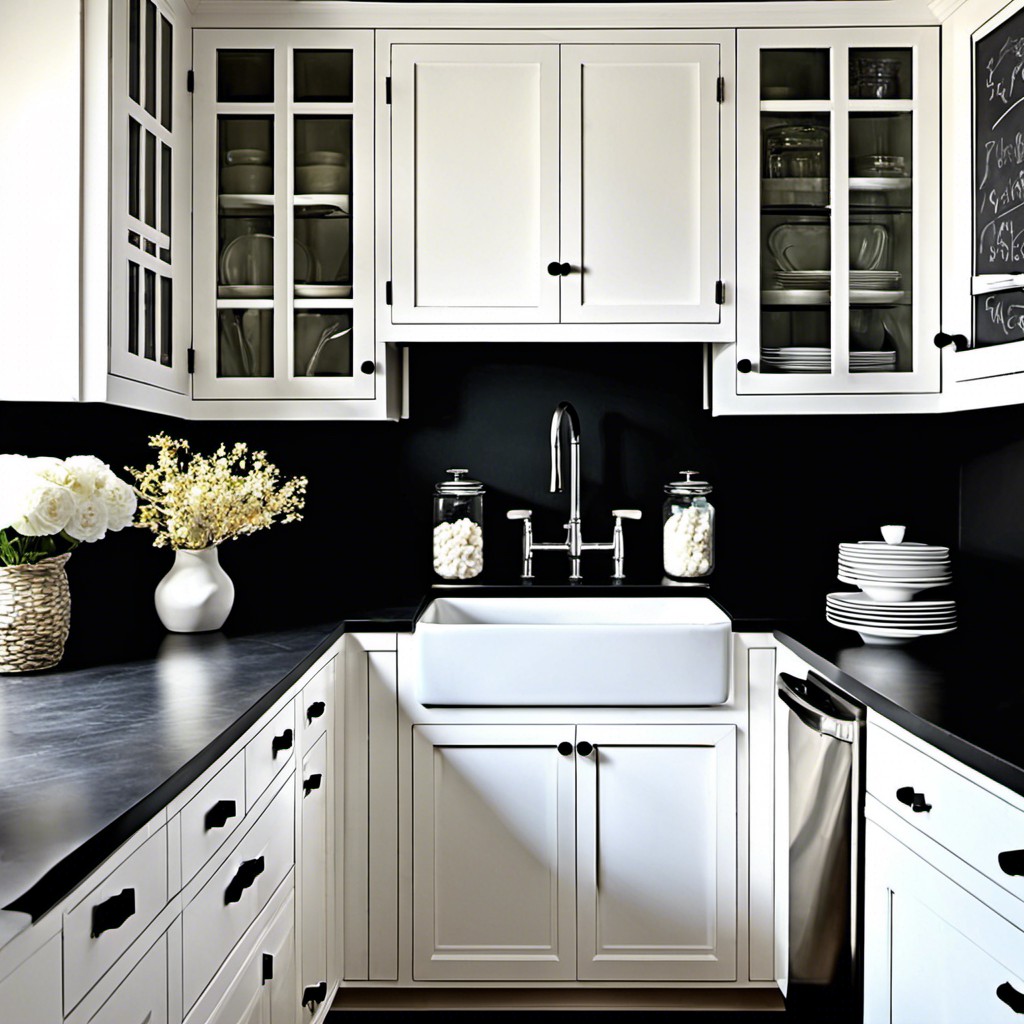 black chalkboard paint backsplash for a fun twist