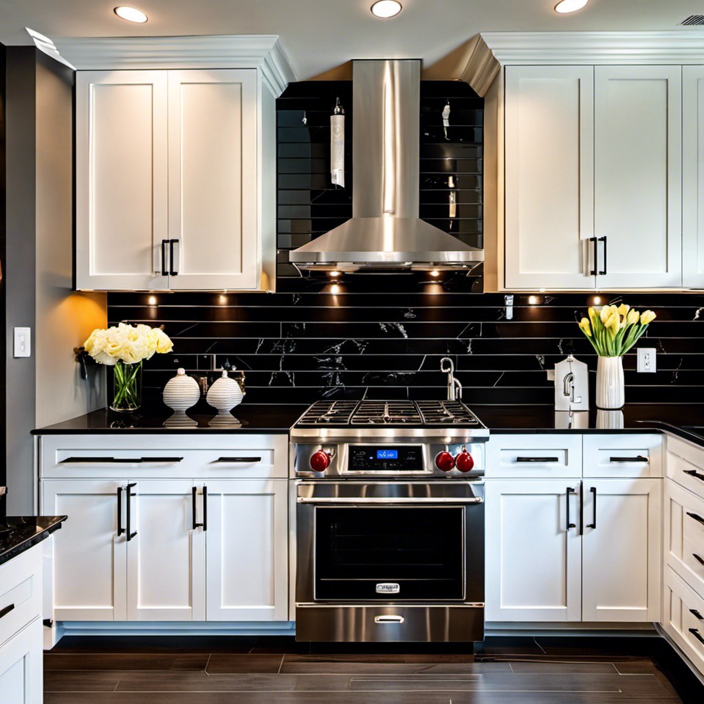 black quartz backsplash