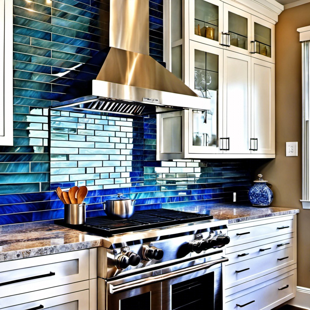 blue glass tiles