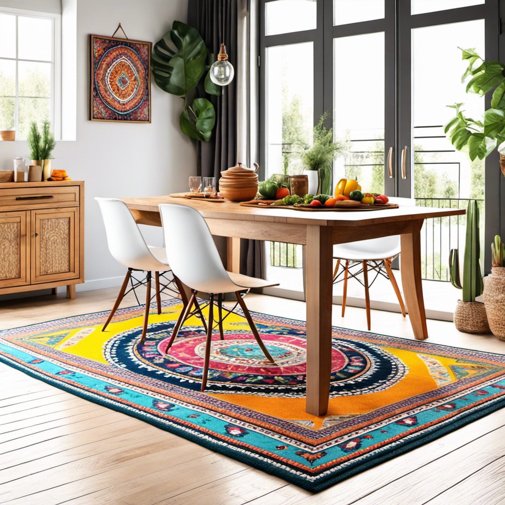 bohemian style colorful rug