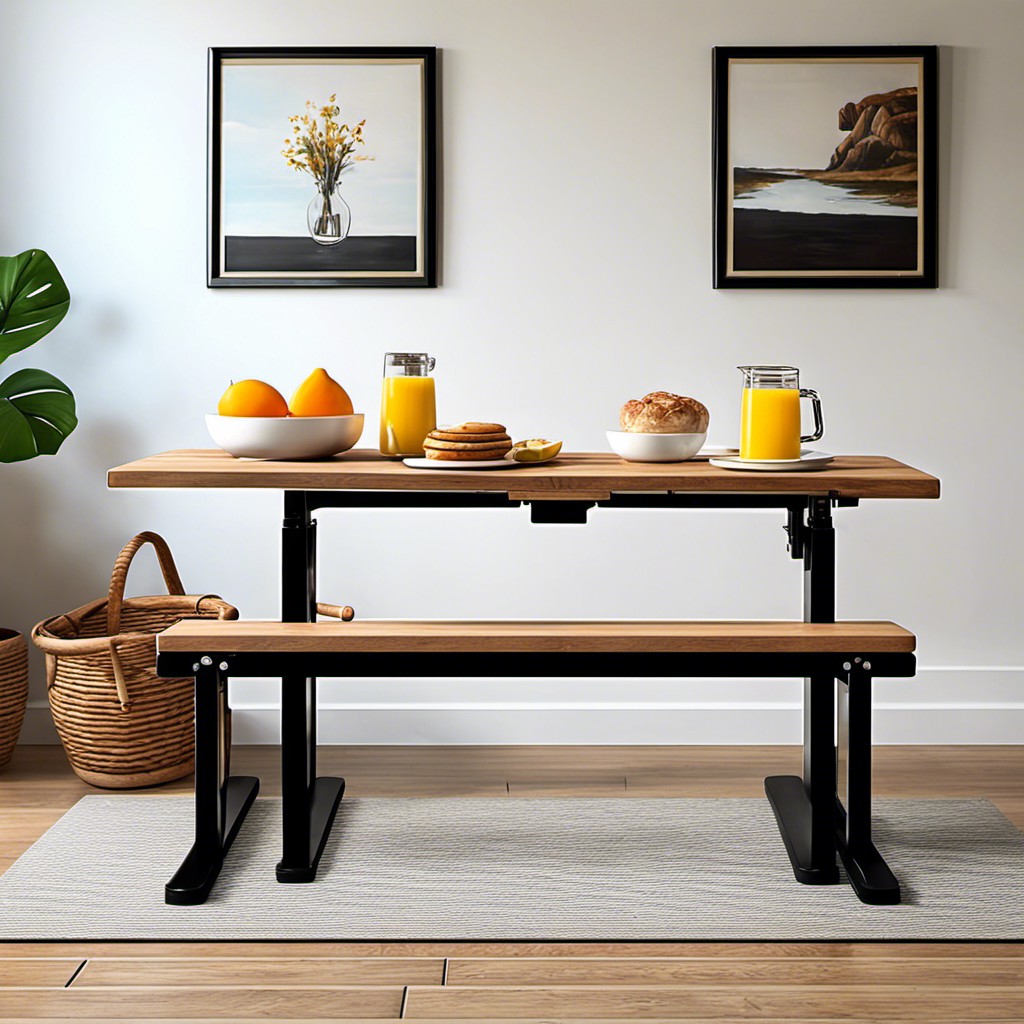 breakfast bench with adjustable height