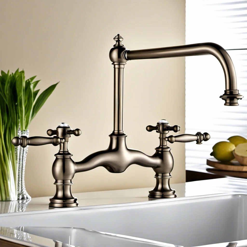 bridge kitchen faucet with cross handles