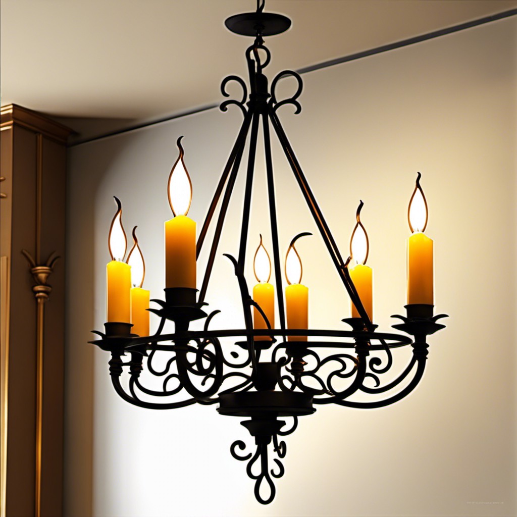 candle style wrought iron chandelier