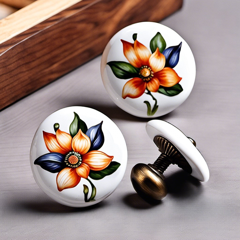 ceramic floral knobs