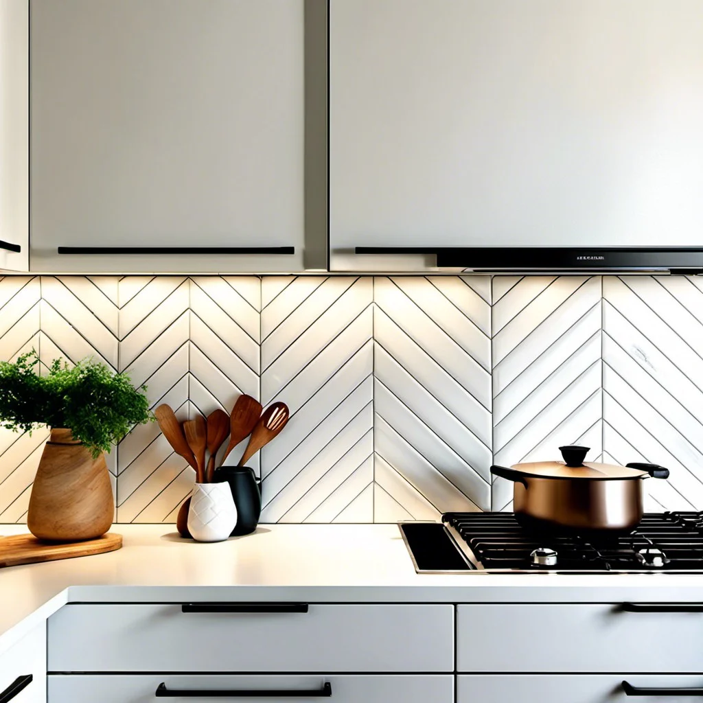 chevron white tiles