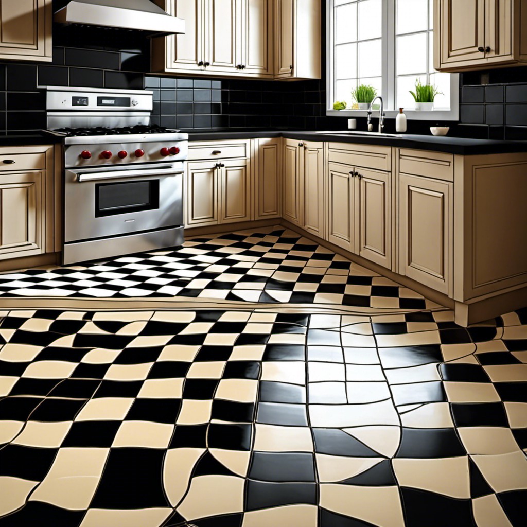 classic checkerboard patterned tiles