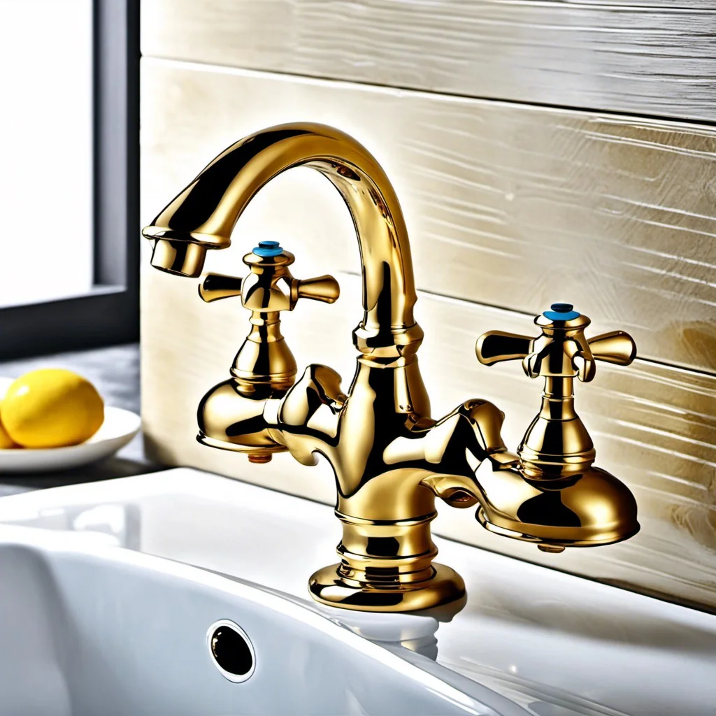 cloakroom style old gold faucet