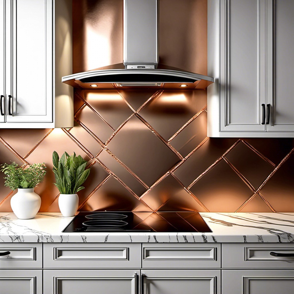 copper backsplash with chalkboard accents