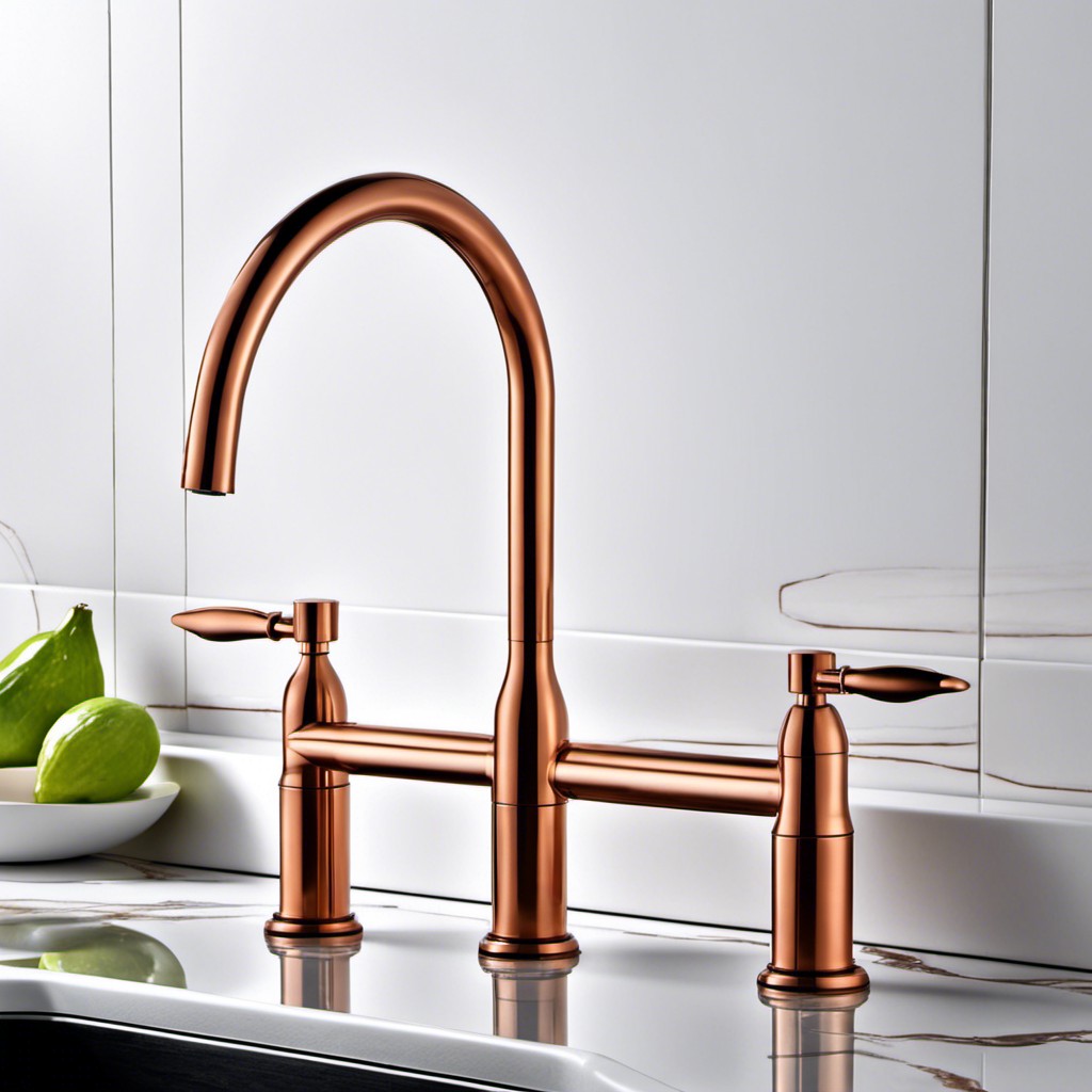 copper faucet with double handle