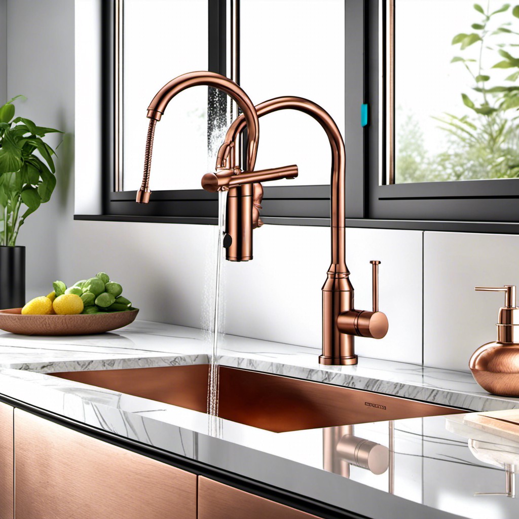 copper faucet with separate spray