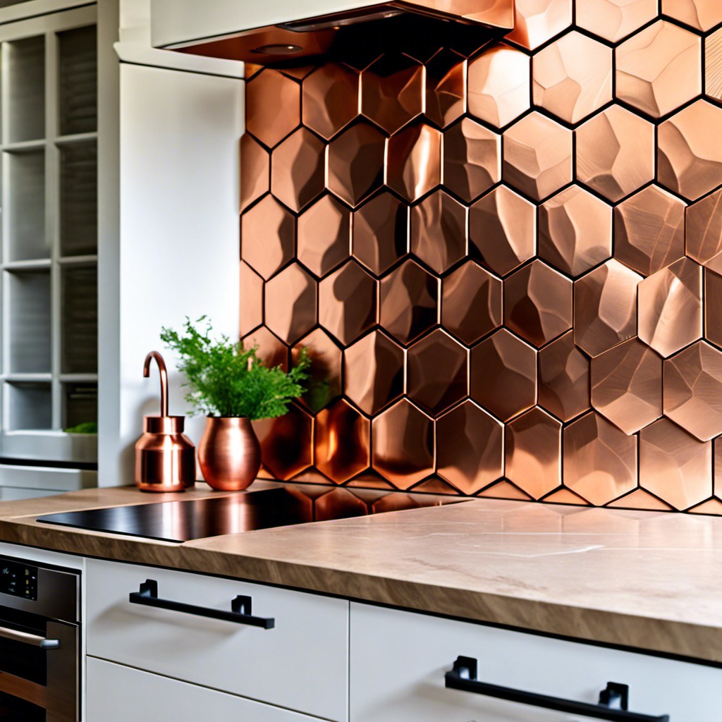 copper hexagon tiles