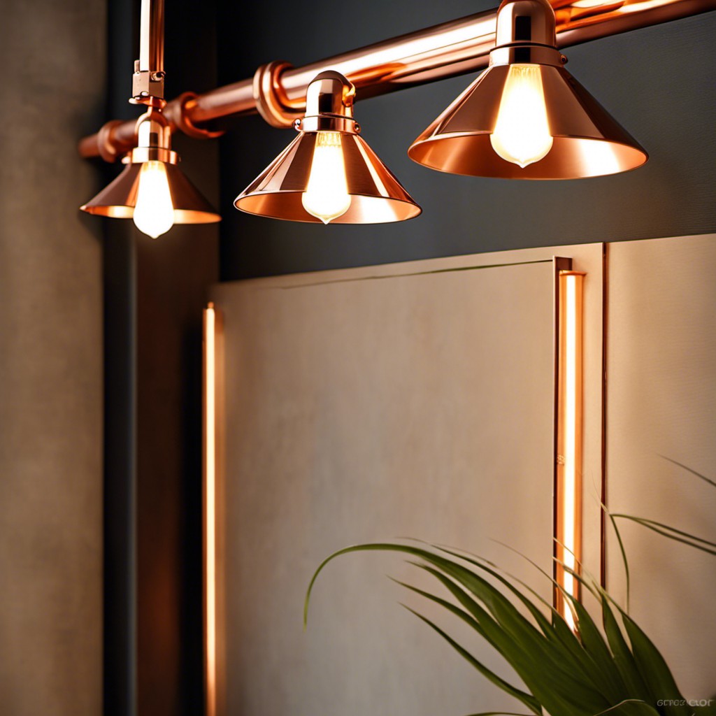 copper pipe track lighting