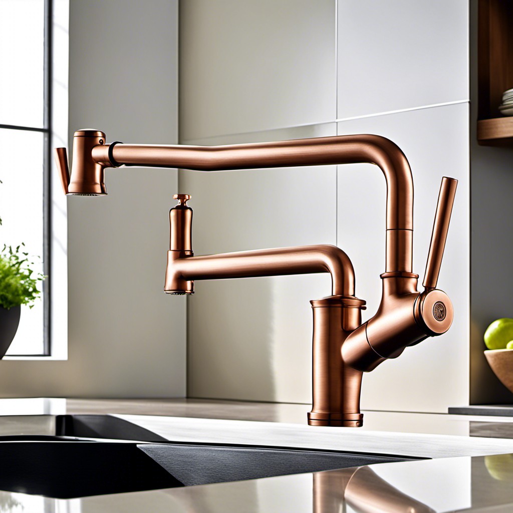 copper wall mount pot filler faucet