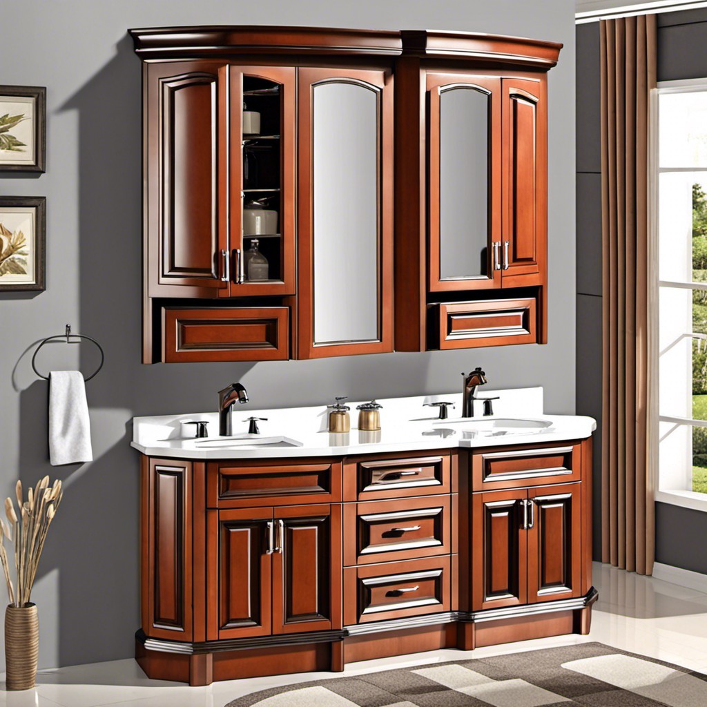 corner cabinet with double sink configuration