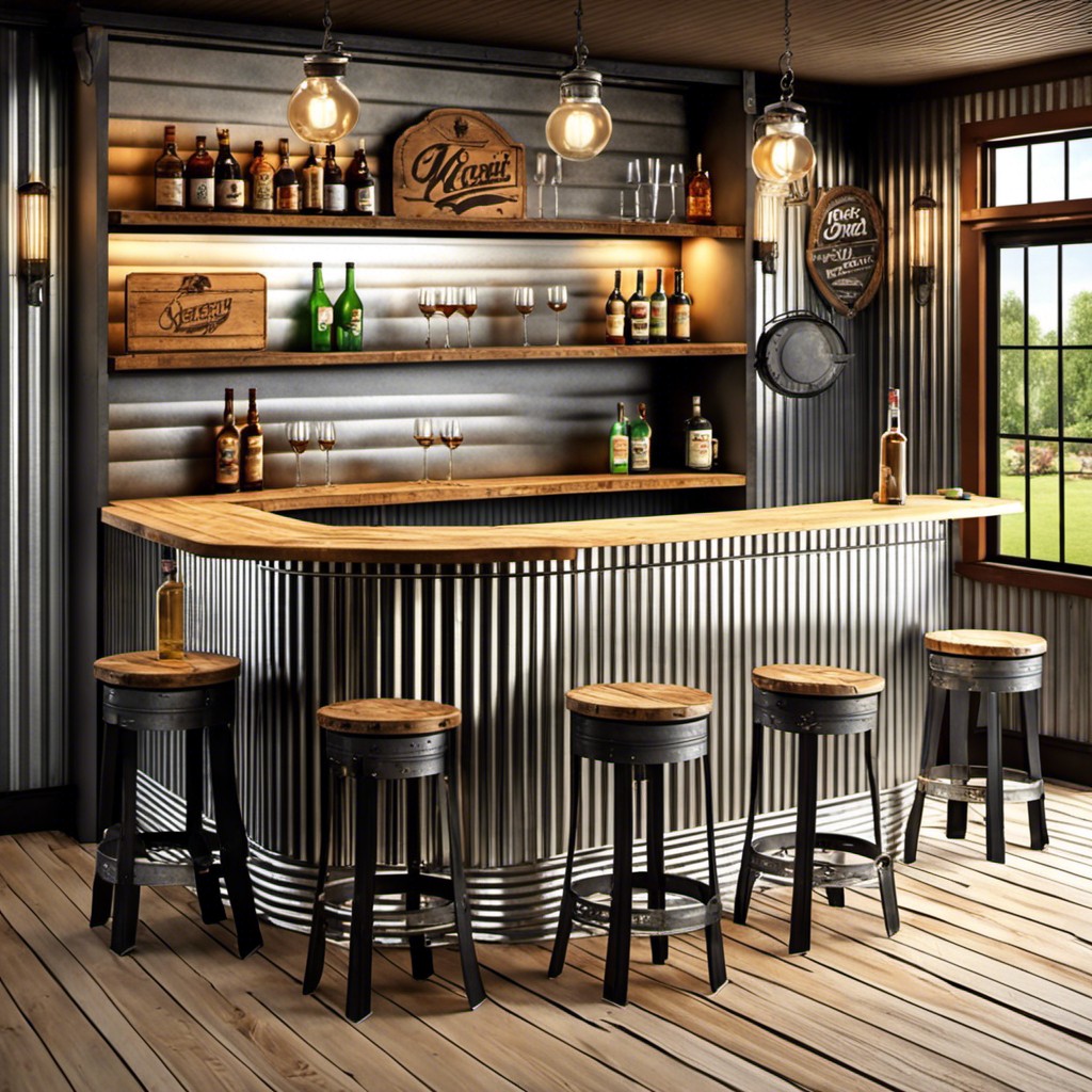 country style corrugated metal bar
