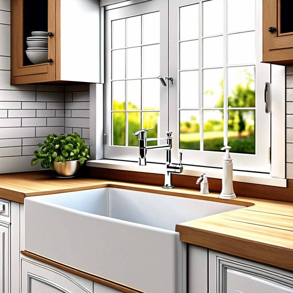country style white apron sink